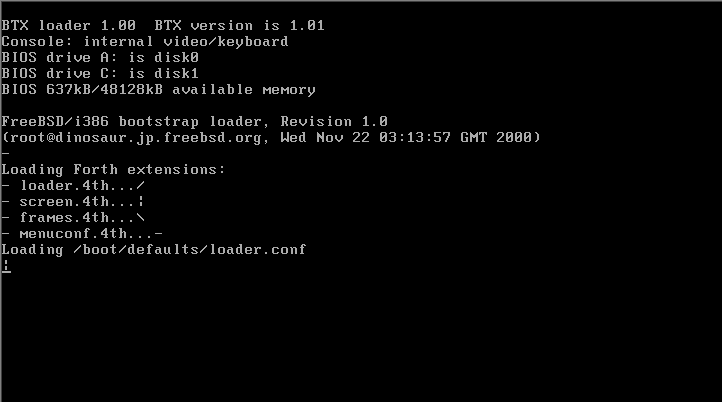 bootloader 初期化画面