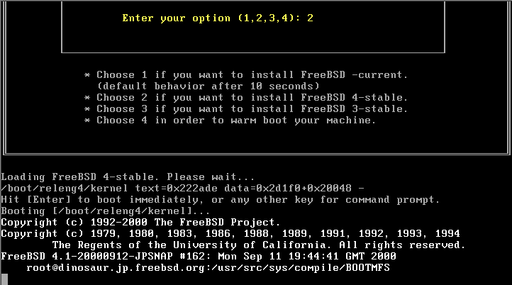 kernel 起動画面